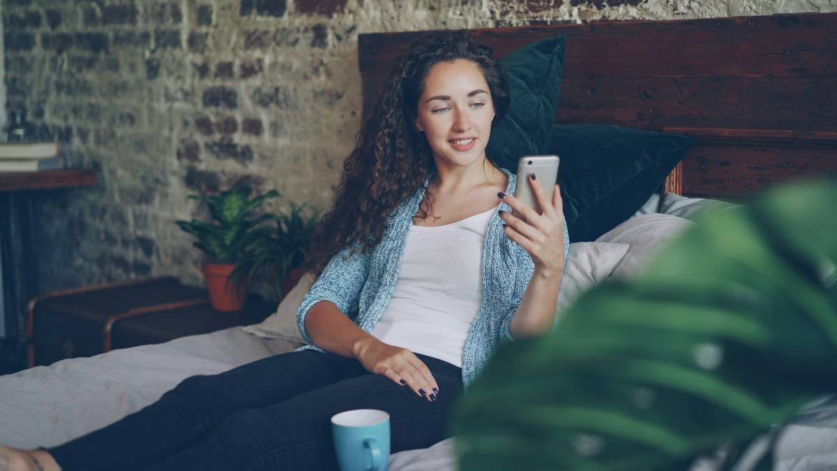 Mobile screen showing a calming interface from a chill chat app agency